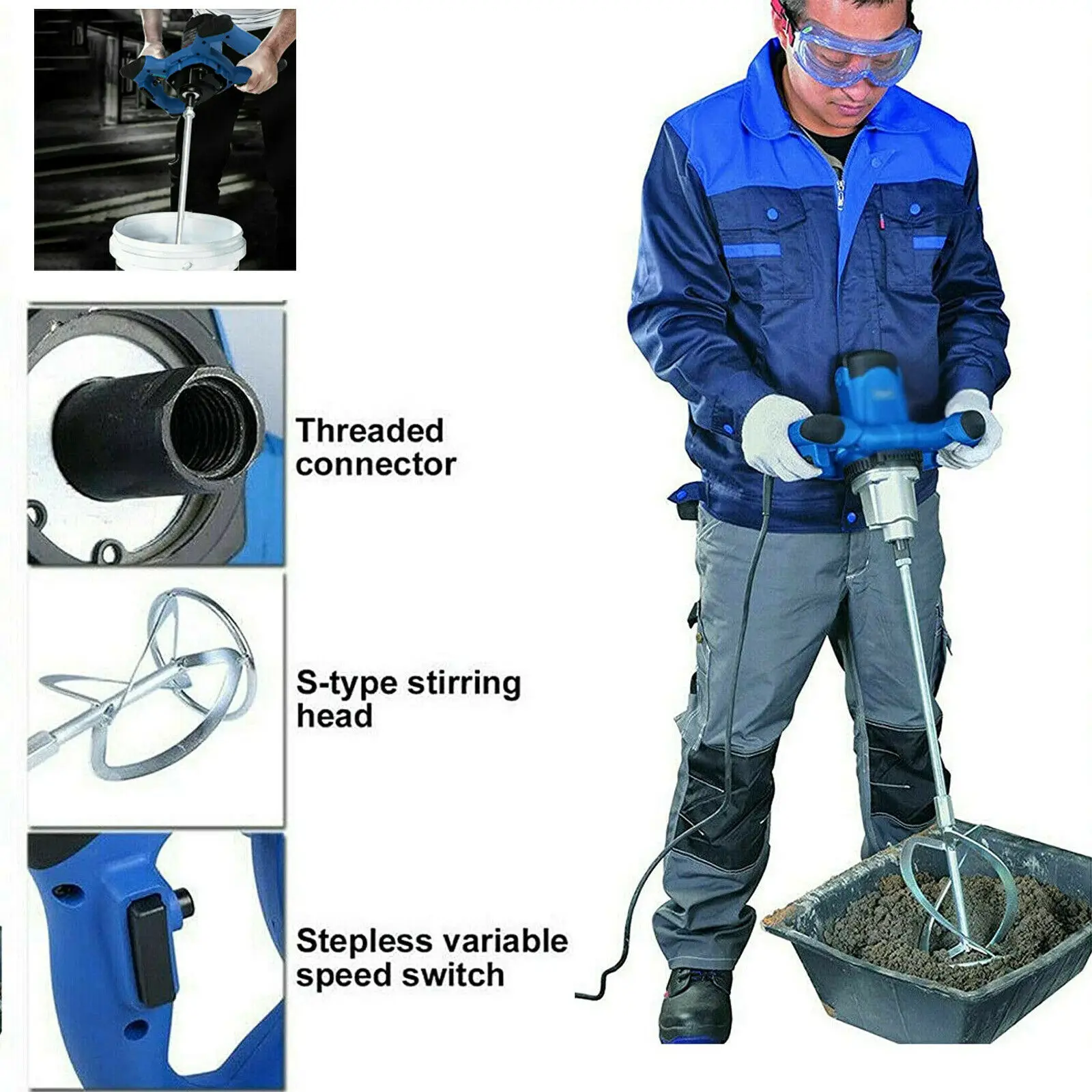 2600w tragbarer Paddel mischer 6-Gang, elektrisches Rührbohr-Rühr werkzeug für Mörtel mörtel farbe Zementputz putz