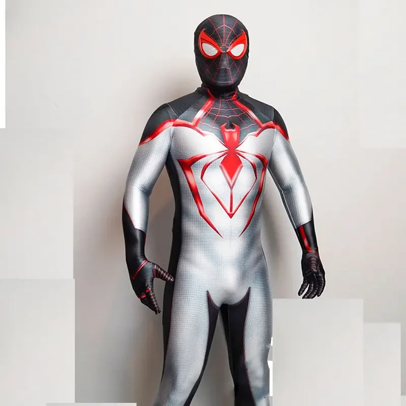 Halloween PS5 Miles Morales Spider Cosplay Peter Parker super-héros Cosplay Costume complet body Zentai secondes combinaisons #   1 #   W.