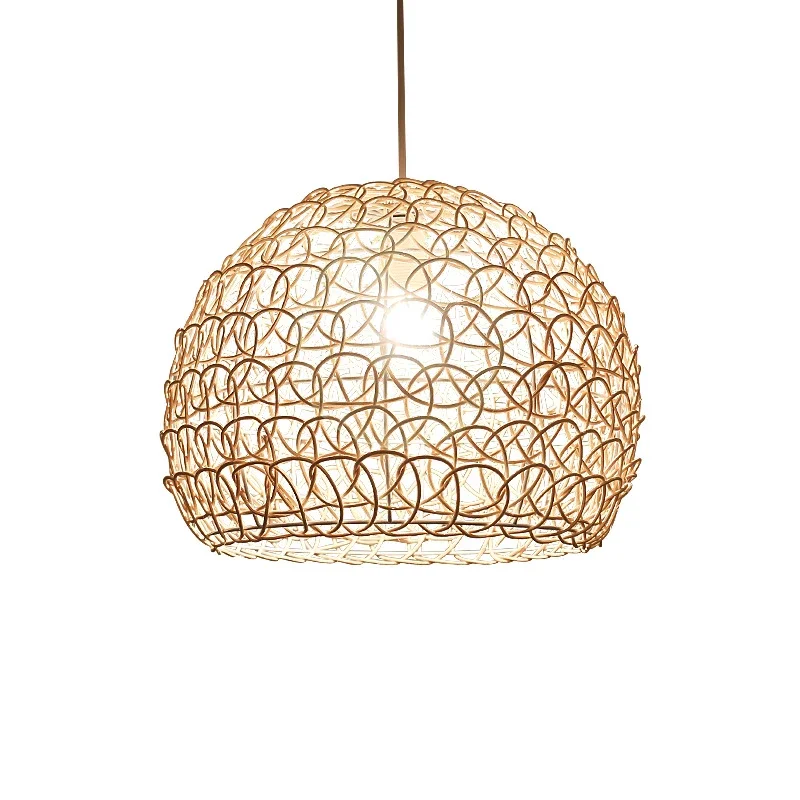 Imagem -06 - Nordic Mão Tecido Rattan Luzes Pingente Idílico Lustre Iluminação Moderna Sala de Estar Decoração Estilo Chinês Bambu Luminária