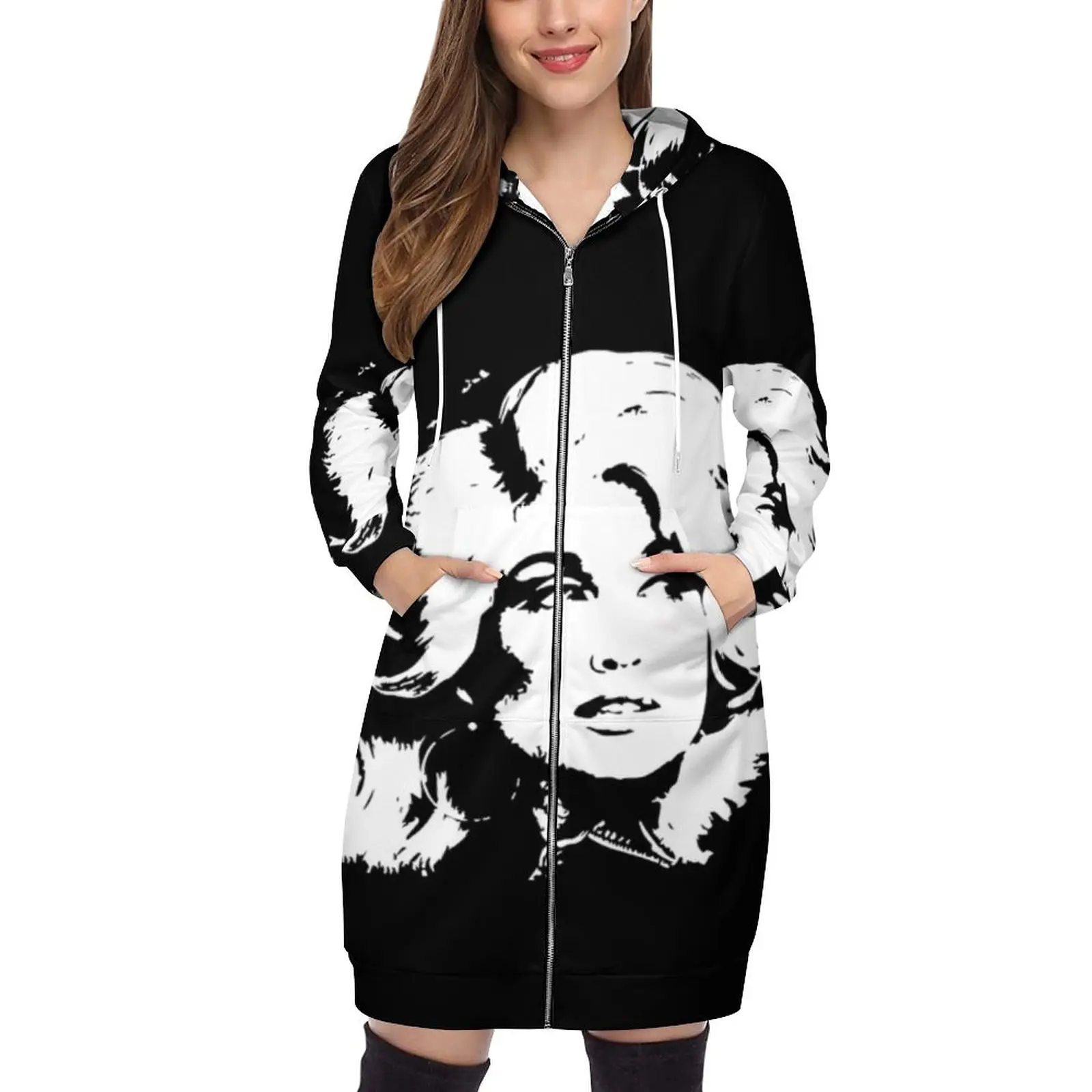 Dolly Parton Art And Dolly Parton Digital Art Shirt Hoodie Sweatshirt Women Drawstring Printed Pocket Hooded Sweatshirts Dolly