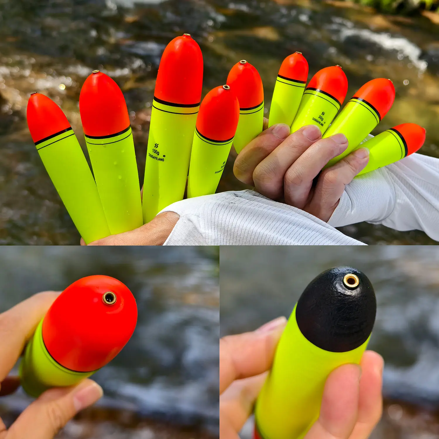 Sougayilang 5 قطعة إيفا الصيد تعويم 10-100 جرام ضوء عصا رغوة البلاستيك البحر روك الصيد ضرب يطفو للطعم متعدد الوظائف