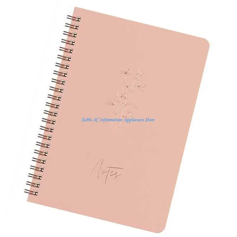 دفتر ملزمة بلفائف مزدوجة لكتابة 120 صفحة دفاتر يومية مبطنة دفتر ملاحظات مسطر للكلية للنساء والرجال 14.8 × 21 سم