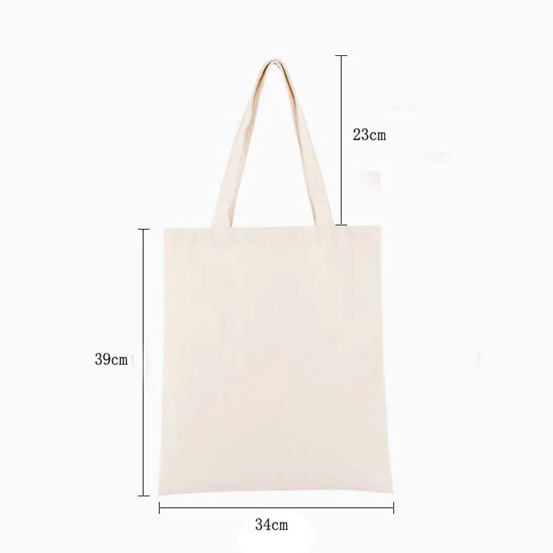 Customize Diy Shopping Bags Women Solid Canvas Bags Casual Tote Shoulder Bags Girls Female Portable Handbags Shopping Bag