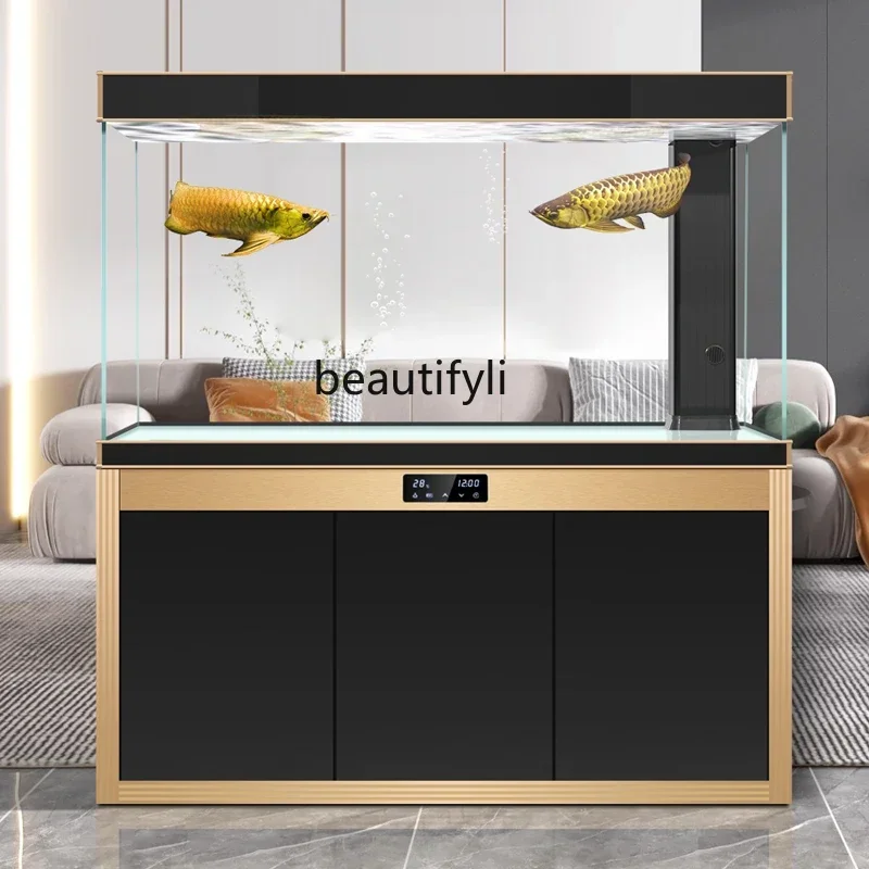 

Ultra-white glass fish tank household floor-to-ceiling entrance ecological tank bottom filter goldfish tank