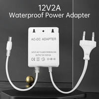 AC100-240V to DC12V 2A EU / US Plug Adapter Security Outdoor Power LED Waterproof Dual Wire Electric Surveillance Camera