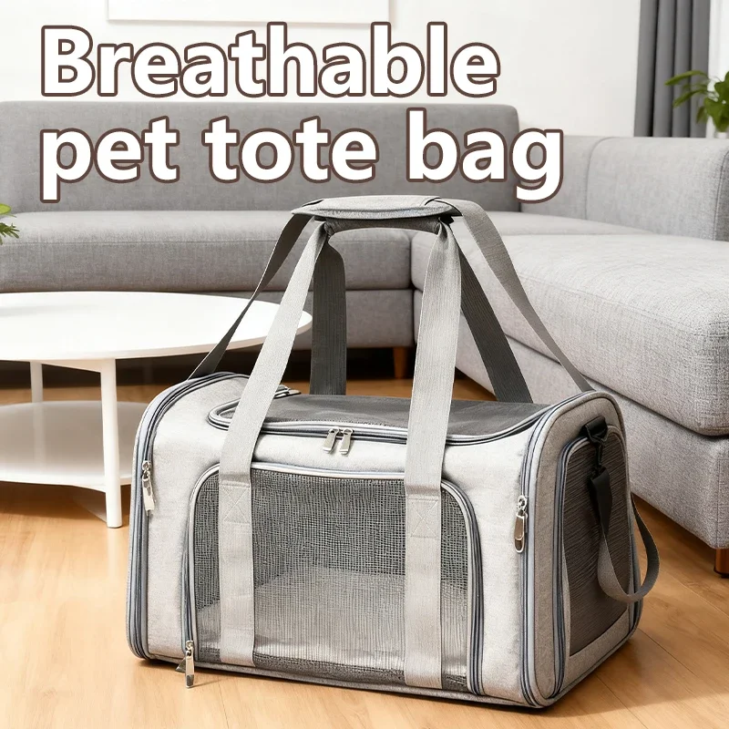 Lightweight Soft Sided Pet Carrier with Top Mesh Window Breathable Cat Dog Carrier for Medium Cat Small Dog Puppies Up To 15 Lb