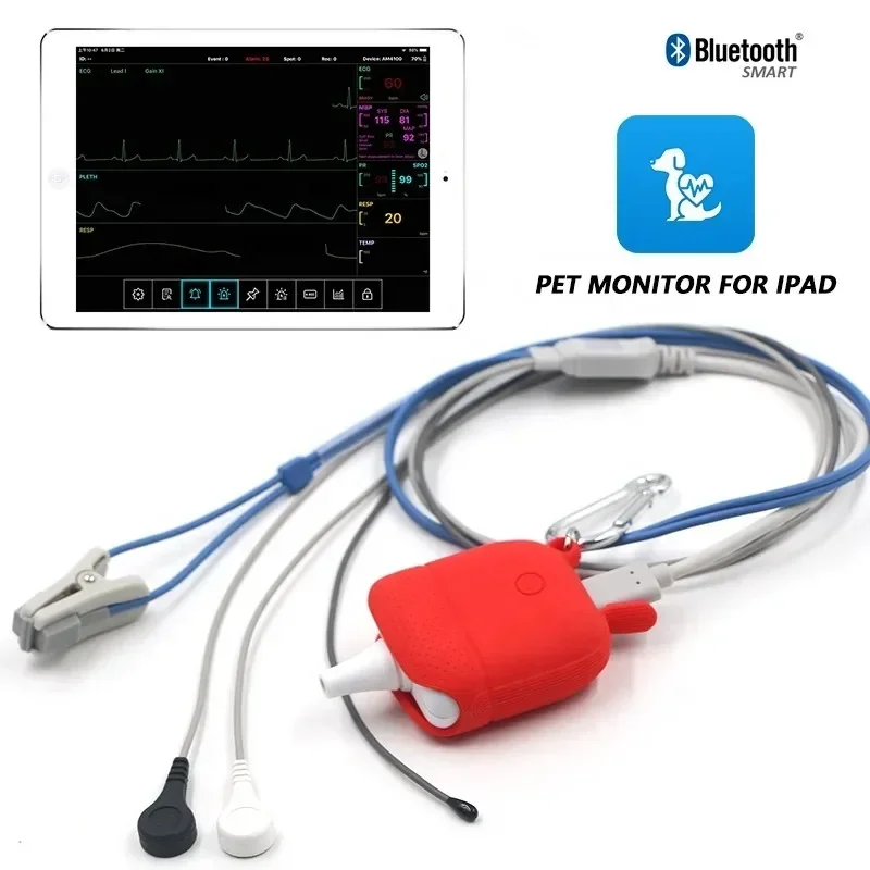 Sinohero Veterinary Monitor Portable Animal Patient Monitor with Bluetooth Vet SPO2 TEMP Monitor