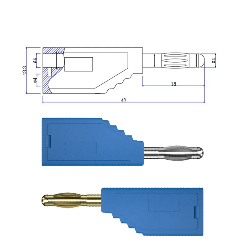 A97I-10Pcs/Set Connector Plug J.10054 4Mm Stackable Plug Banana Plug Face Connector Wire Multi-Function Plugs