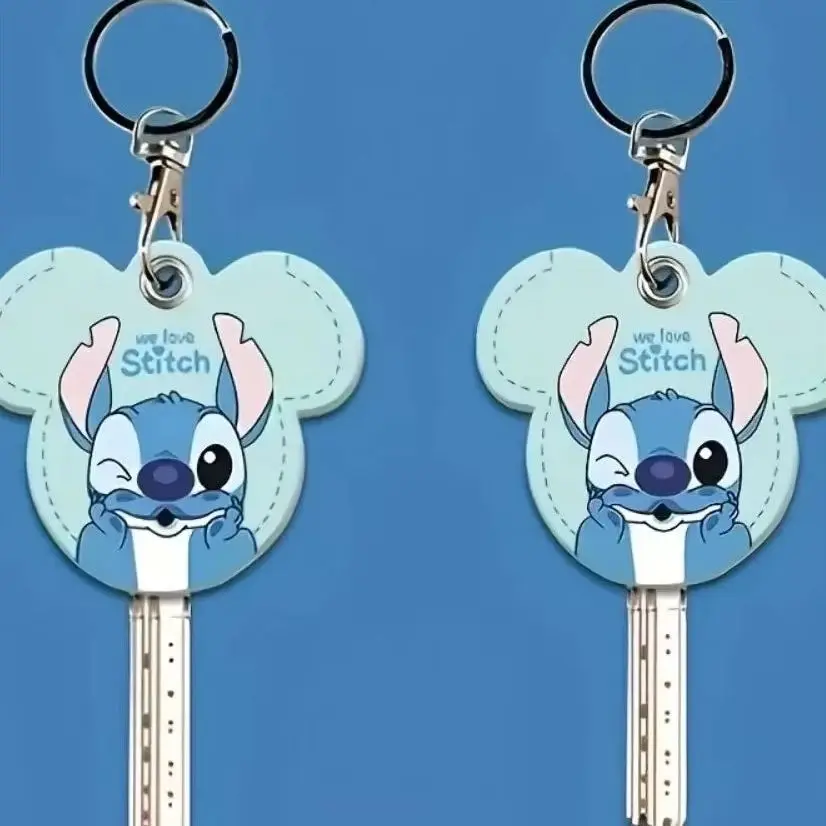 2Pcs  disney Stitch Keychain, Water-drop Shaped Access Card Holder, Key Protector & Bag Charm，party gift