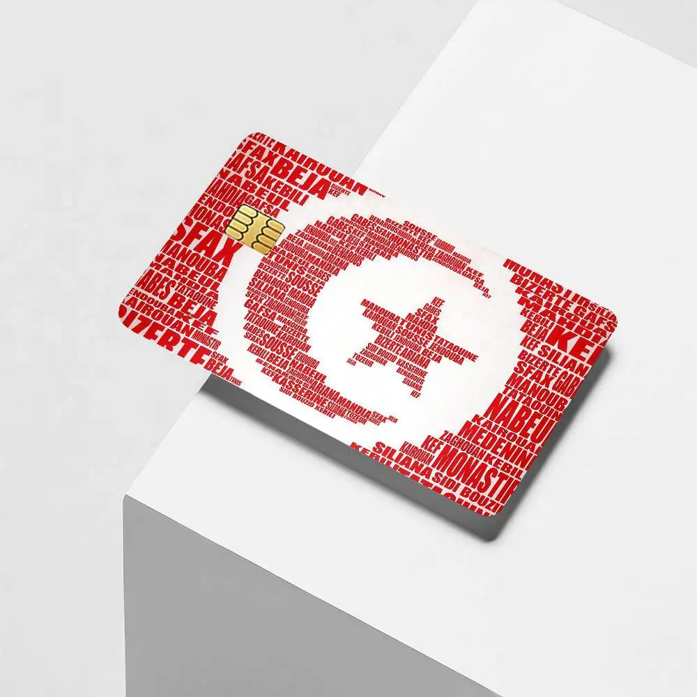 Nation T-Tunisia flag Credit Card Decorative Card Stickers Suitable For Bank Cards Metro Transit Anti-scratch Gift 4PCS