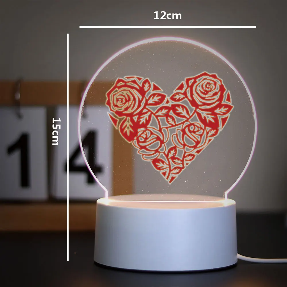 Send to your lover Acrylic Led Night Lamp for Bedroom Decor Girlfriend Lovers Gift