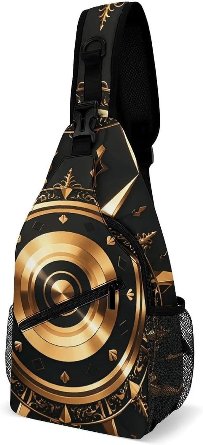 

Crossbody Sling Bag Brown Ginkgo Leaves Backpack Sling Bag Travel Hiking Chest Shoulder Daypack