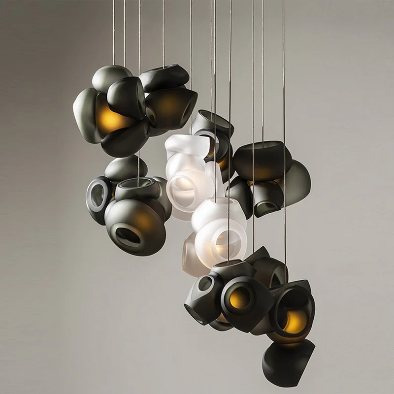 

Scandinavian Dining Room Glass Pendant Light, Black Glass Shade, Living Room Ceiling Lighting Light Fixture, LED Lustre, Pendant