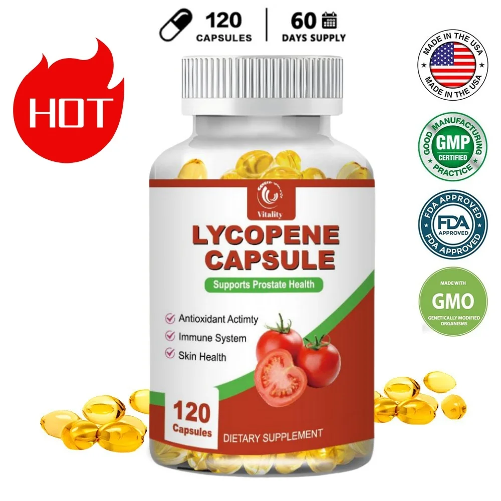 Vitality-Capsules de lycopène, 30/60/120 pièces, régulateur de la prostate, système urinaire et lmmunity, santé alimentaire, lycopène soja