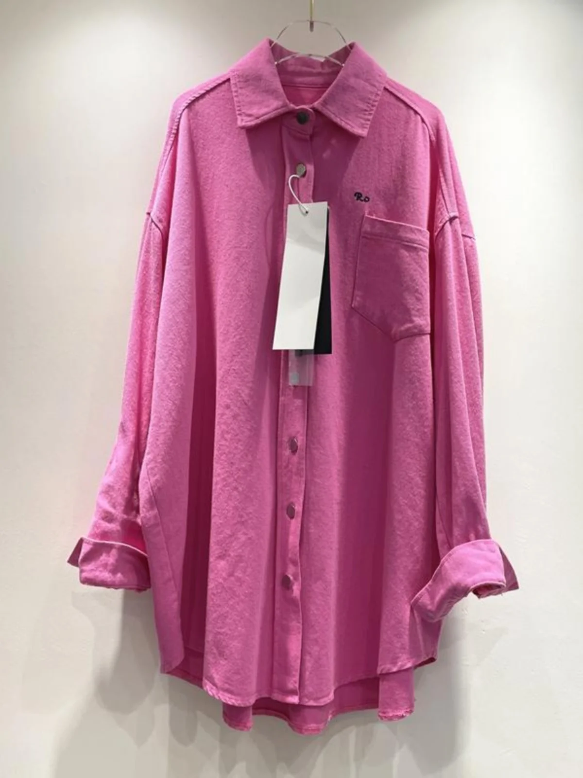 Lâche longue Sve femmes Denim irt printemps automne grande taille confortable vêtements d'extérieur décontractés bouton détail col Polyester