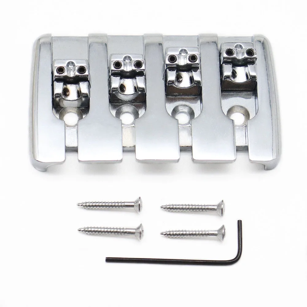 4 String Bass Bridge A Style Top Load Tailpiece with Zinc Saddles for Electric Jazz Bass P Bass Black High Mass