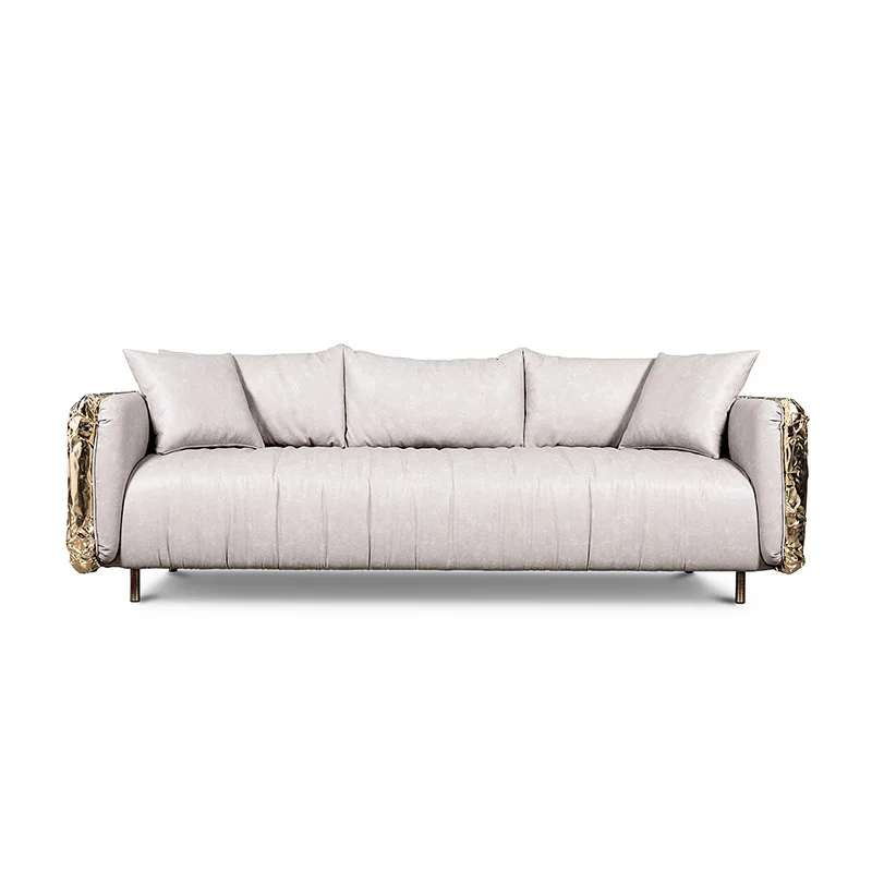 Elastic living room one-character 3 + 2 + 1 sofa hotel villa high-end negotiation Changsha hair