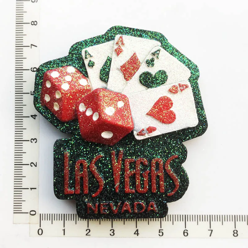 

Las Vegas Playing Card Style Fridge Magnet Gift Decoration Message Sticker Travel Souvenir