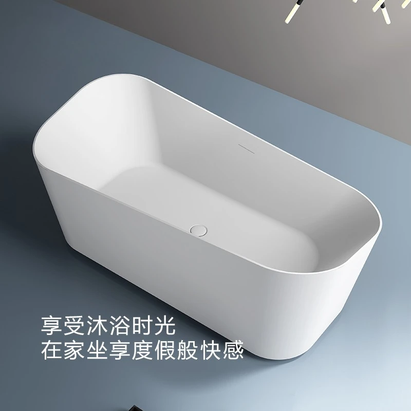 Artificial stone freestanding bathtub household small apartment hotel B & B special-shaped adult bathtub factory direct sales