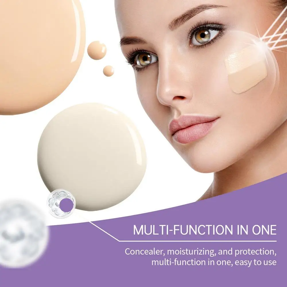 Nuevo 1 Uds 50g crema CC de alta cobertura base hidratante teñido acabado mate maquillaje hidratante ligero sin aceite ácido hialurónico