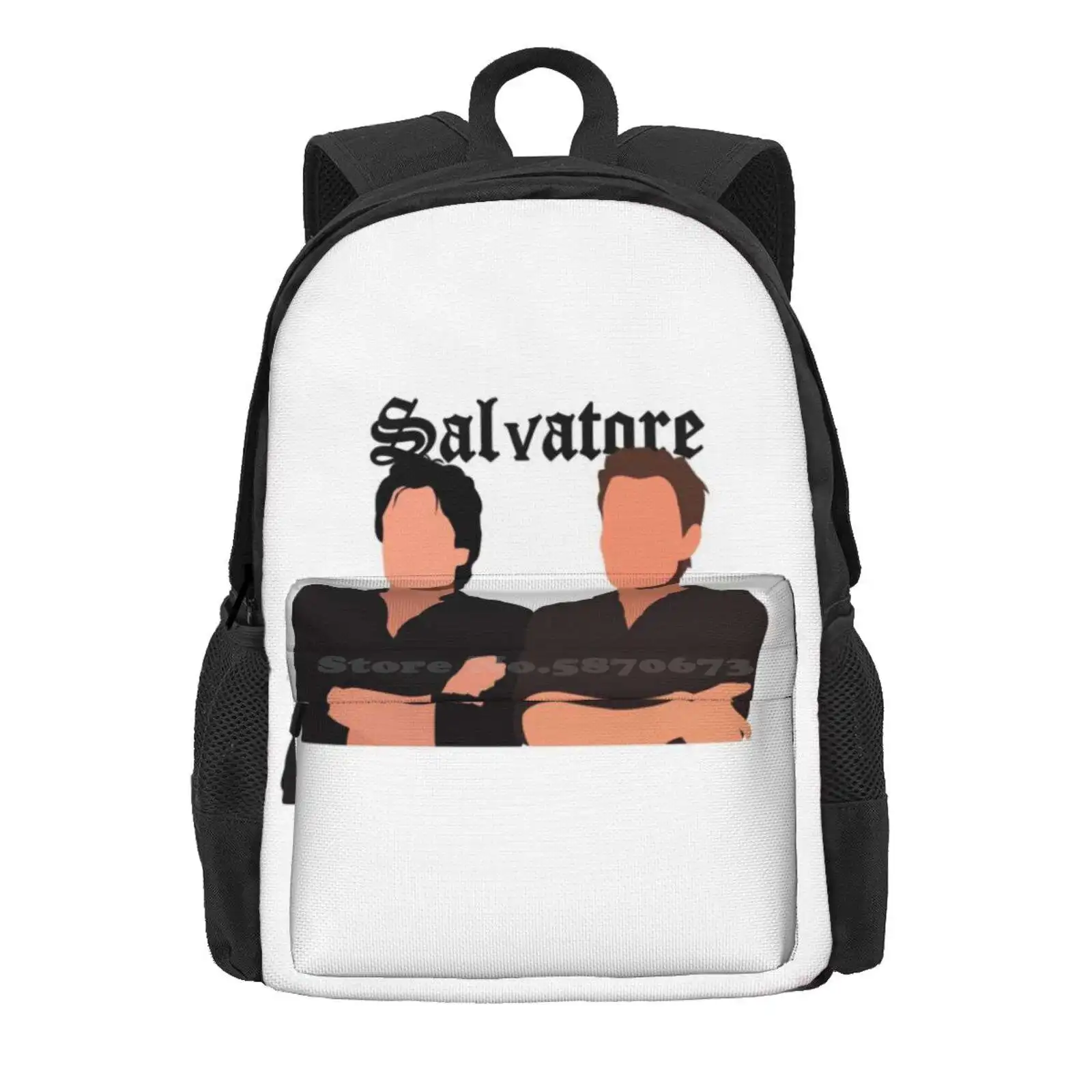 Salvatore Brothers Hot Sale Schoolbag Backpack Fashion Bags Diaries Stefan Damon Vampires Tvd Series Silhouette The Originals