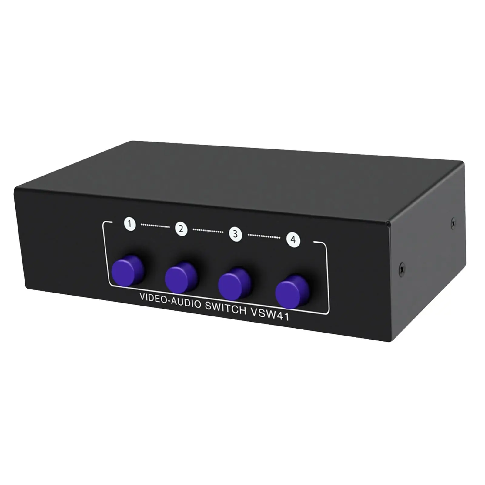 4 Way RCA Switcher Video Audio Switcher for Game Consoles DVD Stereo Speaker