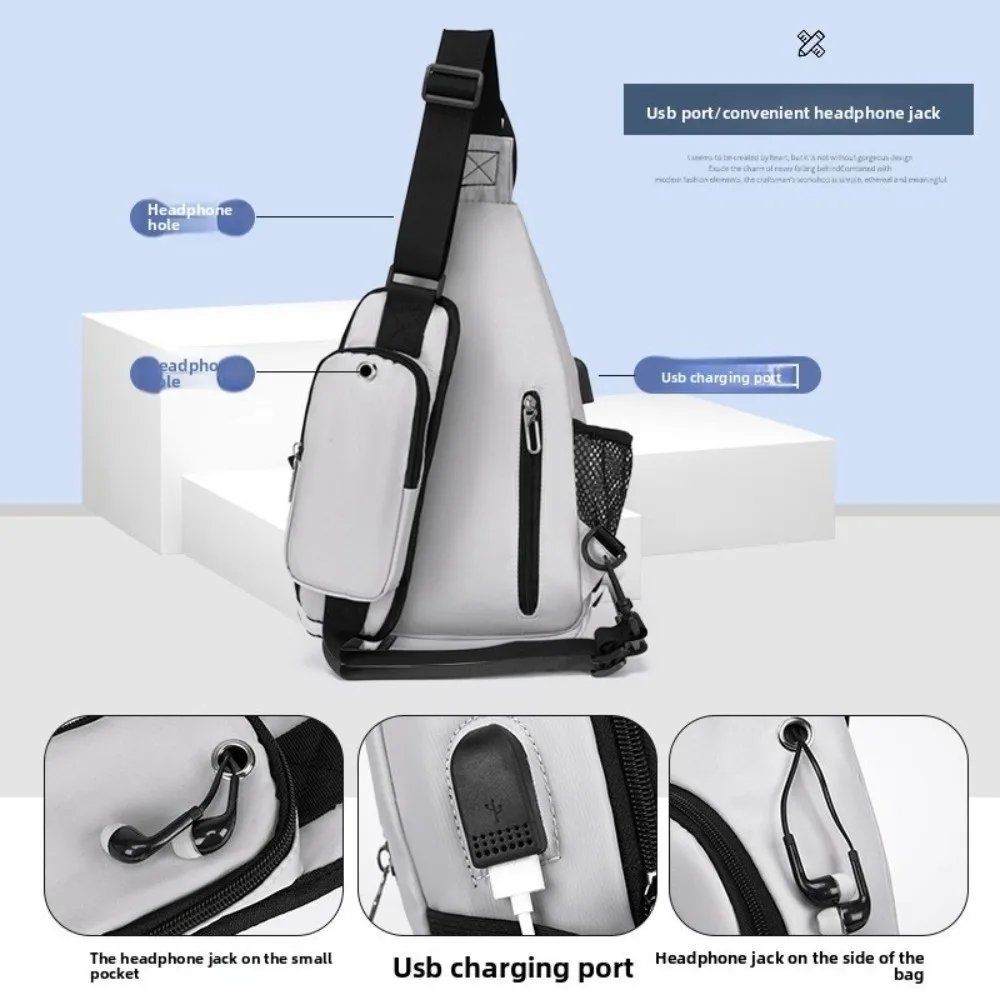 

Светящаяся мужская нагрудная сумка, большая вместительная многофункциональная нейлоновая сумка через плечо, водонепроницаемая повседневная сумка для телефона, повседневная одежда