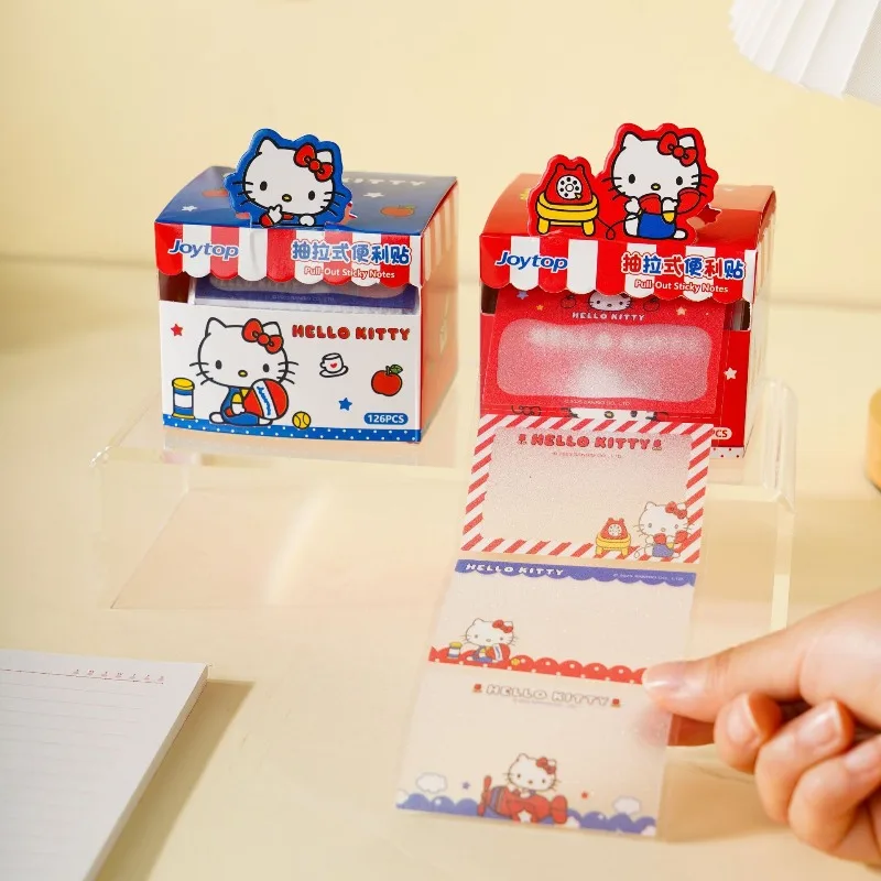 

Hello Kitty Pull Up Convenience Sticker Red Blue Girl Cartoon Style Convenient High Beauty Key Tags Student Message Wholesale