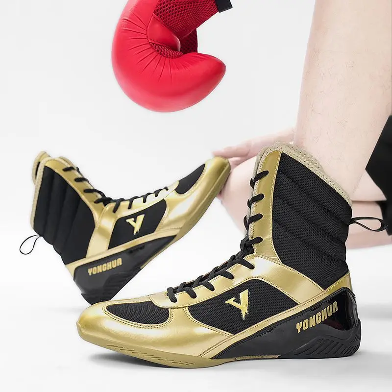 Classic Brand Wrestling Shoes for Men Top Quality Gym Training Shoes for Male High Top Boxing Shoes Wearable Sport Sneakers