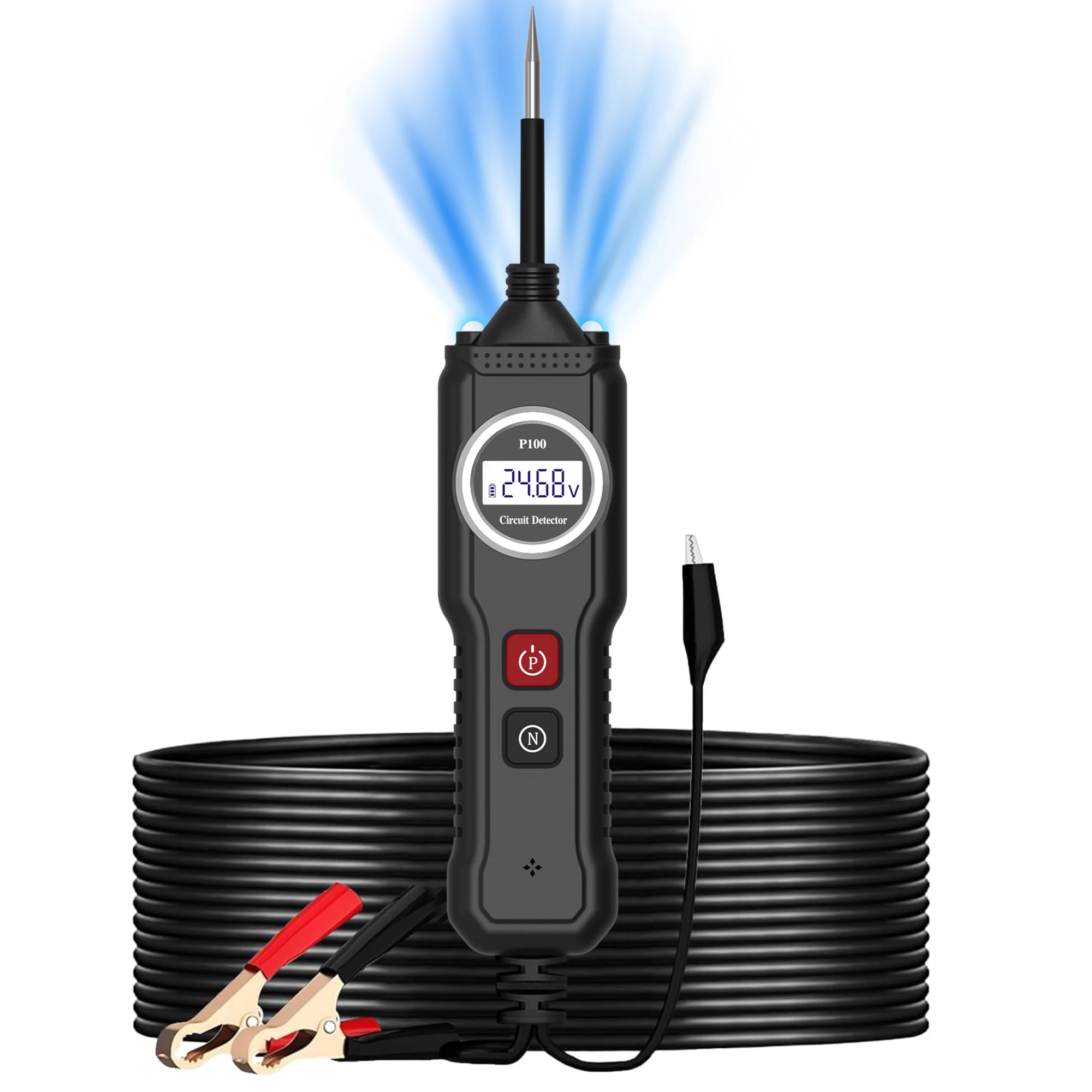 

Тестер автомобильных электросистем, 12-24В DC, с LED-индикатором, электрический тестер-ручка, искатель короткого замыкания