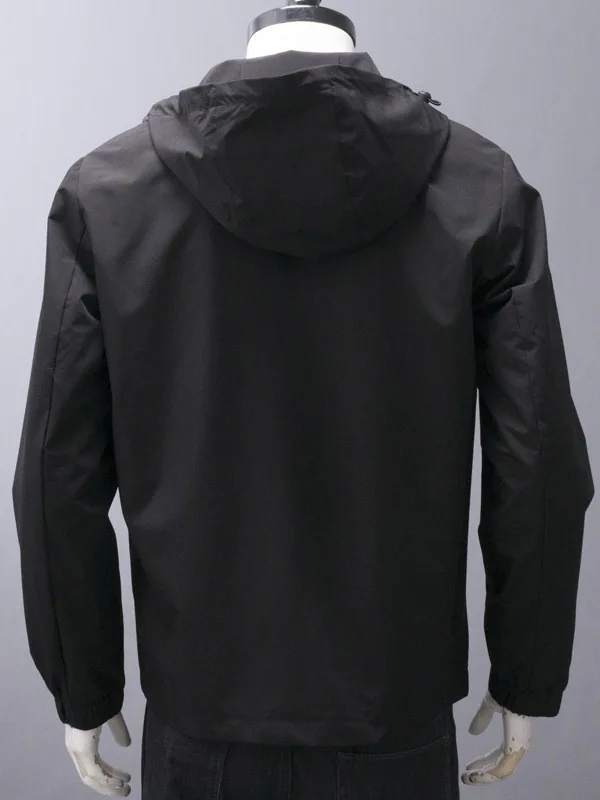 

Новинка 2025 года, мужское черное облегающее повседневное пальто Jaet на весну и осень с капюшоном, тонкое пальто M Top Busin ort на молнии