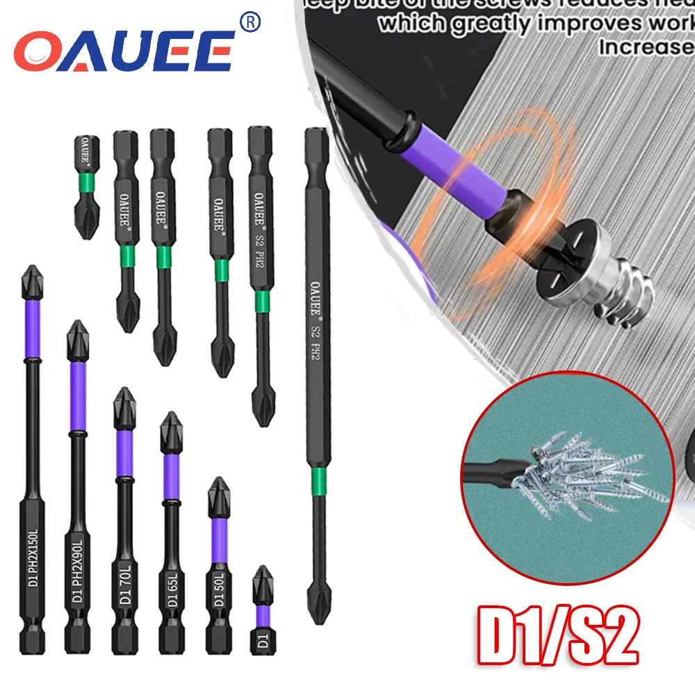 

Magnetic Batch Head Impact Strong Cross PH2/S2/D1 High Hardness Screwdriver Bits 25/50/60/70/90mm Anti Non-slip WaterProof Bits