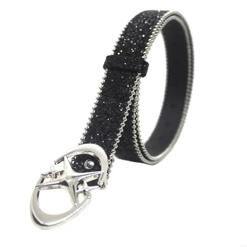 

Women Pin Buckle PU Belt Punk Sequins Waiststrap for Pants Jeans Teens Girl Fashion Clothing Accessory Party Belt
