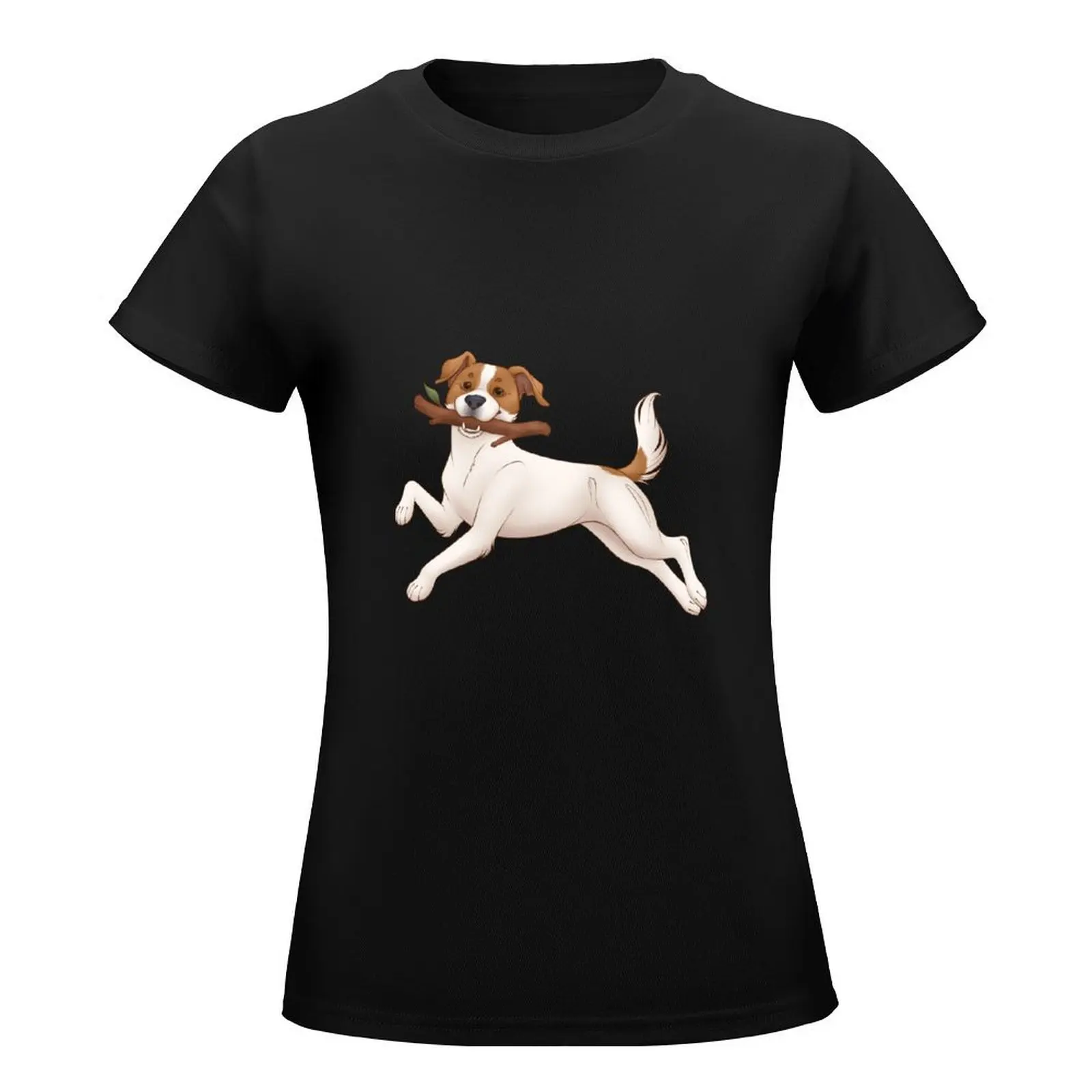 Jack Russell Terrier T-Shirt summer top Short sleeve tee animal print shirt for girls vintage clothes Woman clothing