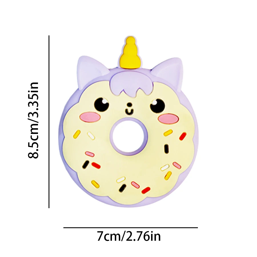 Cartoon donut shape baby teether, newborn teething toys, baby silicone teether, soothing teething, BPA free, newborn baby gift