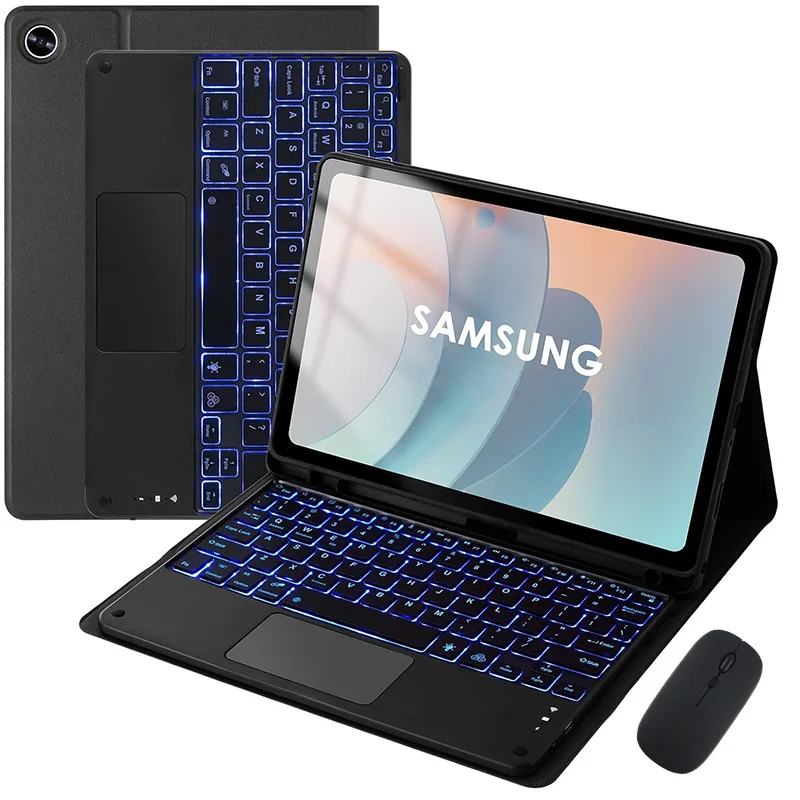 For Samsung Galaxy A11 Plus A11+ Case 11 Inch SM-X230 SM-X235 A9plus Korean Portuguese Spanish Backlight Keyboard Cover Funda