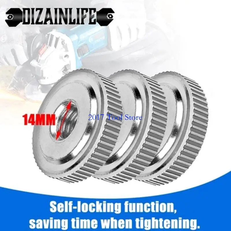 K92A 1pc / 3 Pcs Flange Nut Set Tools M14 Grinder Inner Thread Outer Set