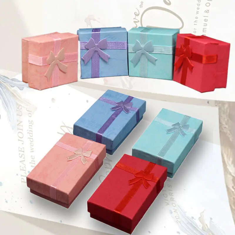 6Pcs Butterfly Festival  Paper Jewelry Boxes Rings Earrings Necklaces Storage Organizer Gift Box Cloud Bowknot Jewelry Packing