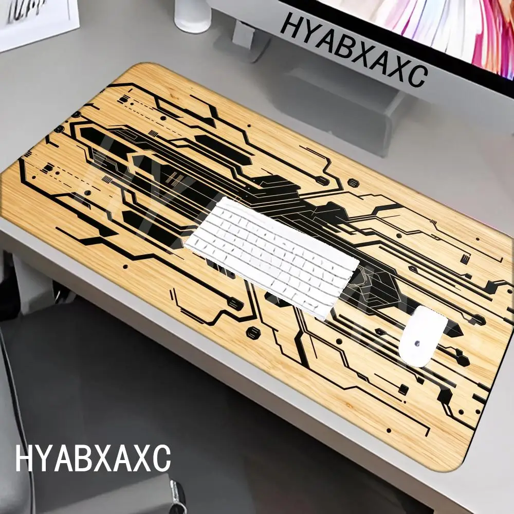 

HYBXAXC Circuit Board Pattern Mouse Pad Non-slip Wood Grain Desk Mat for Gaming Office Laptop Keyboard