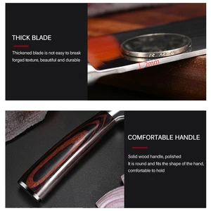 Bộ dao nhà bếp bằng thép không gỉ, laser mơ, santoku cleaver của Nhật Bản, dao đầu bếp tiện ích lát cắt, 7CR17, 440C, 3 PCS 12 Bọ vít bán hàng chính - 1