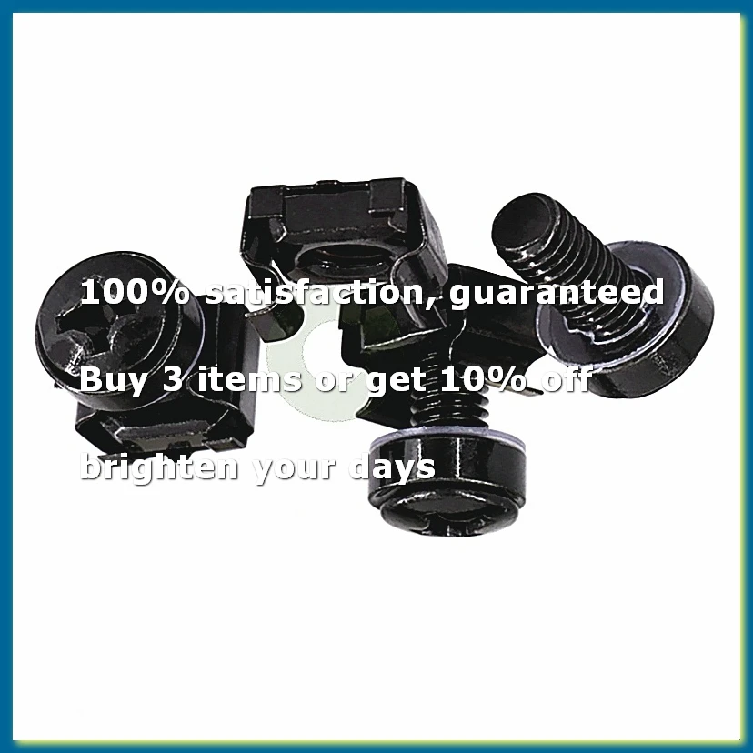 50Pcs M6x16mm Computer Rack Mount Cage Screws and Nuts & Washers for Rack Mount Server Cabinet,Rack Mount Screw Cage Nut