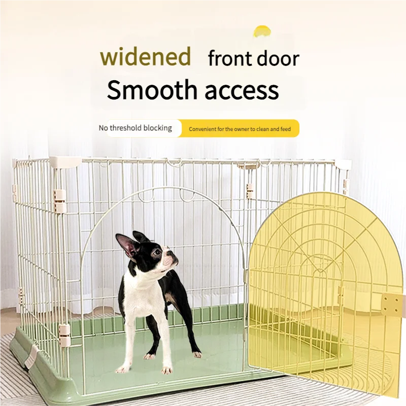 Factory Wholesale Luxury Indoor Pet Dog Cage Durable Solid Iron Wire Detachable Fixed Clips Plastic Boxed For Medium Large Dogs