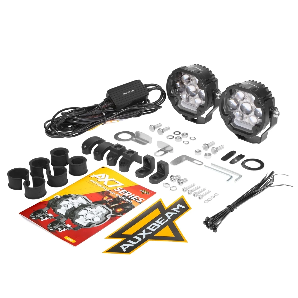 AUXBEAM AX7 SERIES 4.2 INCH MOTORCYCLE AUXILIARY LED SPOTLIGHT 72W 2 COLOR SWITCHBACK 3+4 MODES DRIVING FOG LIGHT FOR Car ATV