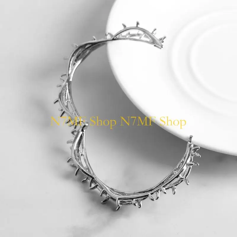 N7MF فريدة من نوعها سوار أزياء أزياء سوار للأزياء يضم تصميمات شوكة مفصلة لرواد الحفلات #5