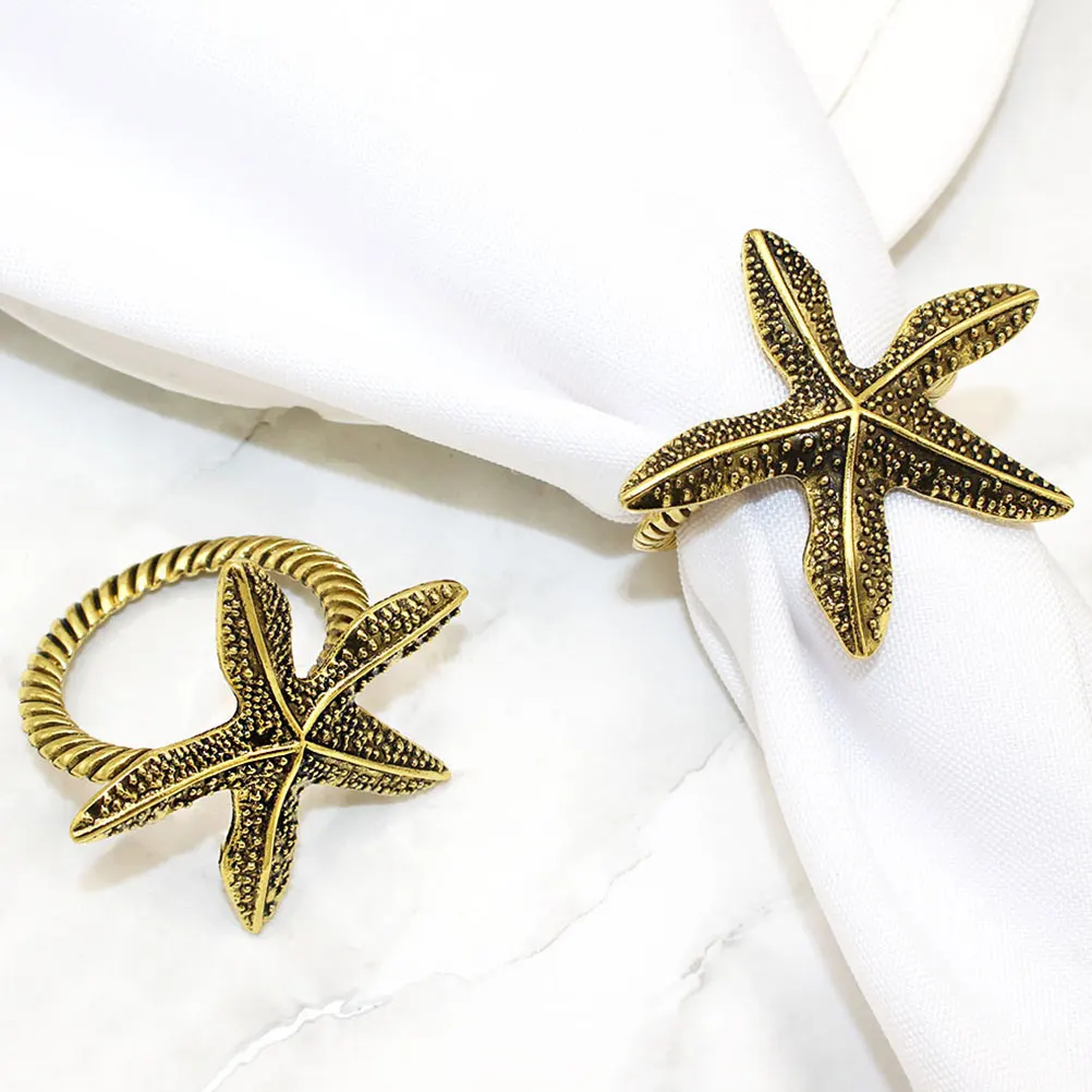 

6pcs Napkin Rings Vintage Alloy Dining Ring Set For Wedding Party Table Decorations Coastal Theme Serviette Holders Retro Design