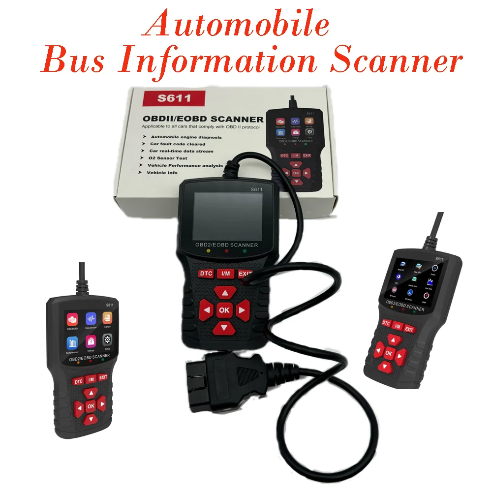 

S611 OBD2 автоматический сканер для очистки автомобиля, считыватель кодов неисправностей, профессиональная диагностика неисправностей двигателя автомобиля, автомобильный сканер EOBD 2024