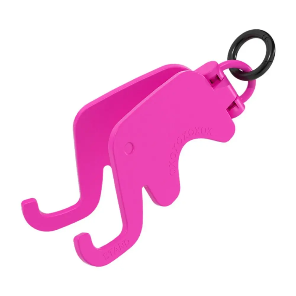 

Elephant Shape Mobile Phone Stand with Keychain Foldable Mobile Phone Holder Cartoon Mini Cell Phone Bracket Key Ring Gift