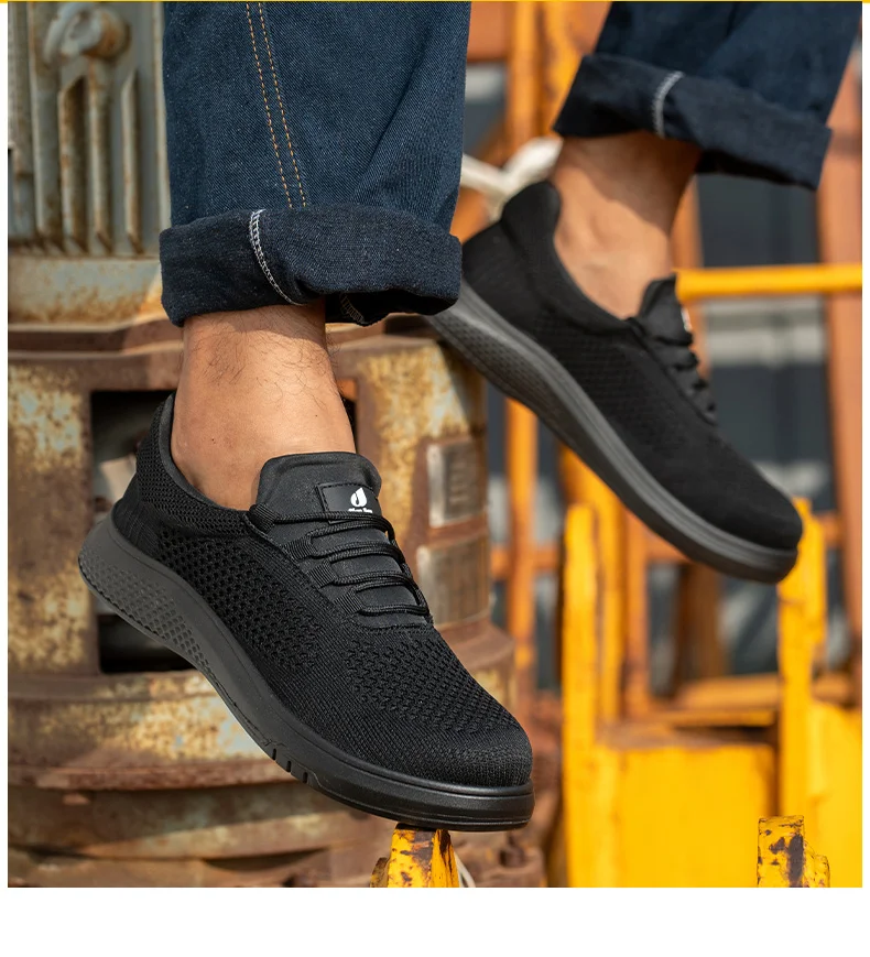 Neue rutschfeste Arbeitsschuhe für Herren, Stahlkappenschuhe, durchtrittsichere Arbeitsschuhe für die Baubranche, bequeme Sportschuhe für Herren – Detail 15