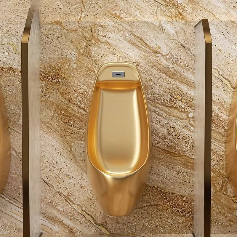 Luxury gold modern one-piece double flush toilet set square bowl with S-trap and floor-to-ceiling design