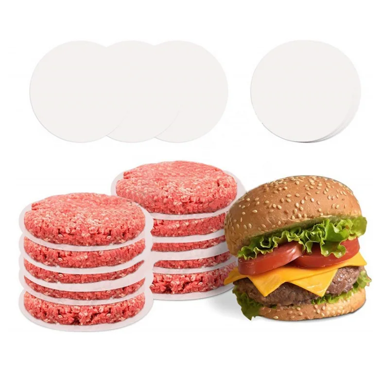 

100PCS Oil Paper Round Hamburger Patty Blotting Oil Paper Barbecue Tool Oven Bakeware Tools BBQ Absorbing Oil Sheet